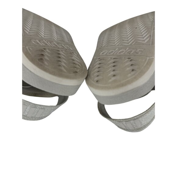 Adidas Kids Sandals Size 5 Silver Glitter Adjustable Straps - Picture 8 of 9
